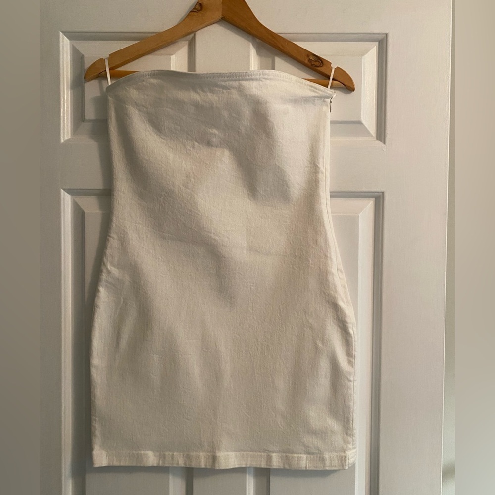 Zara Off White Strapless Mini Dress Size M